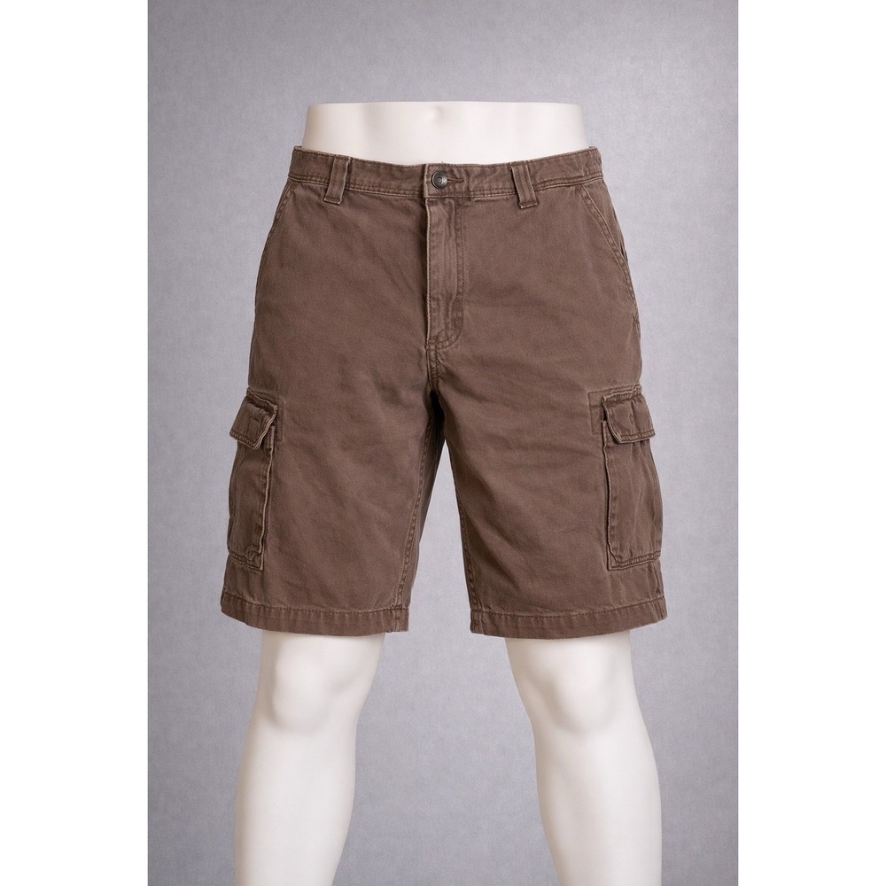 Quest Men's Cargo Shorts Size 34 Brown Casual 10" Inseam Lightweight